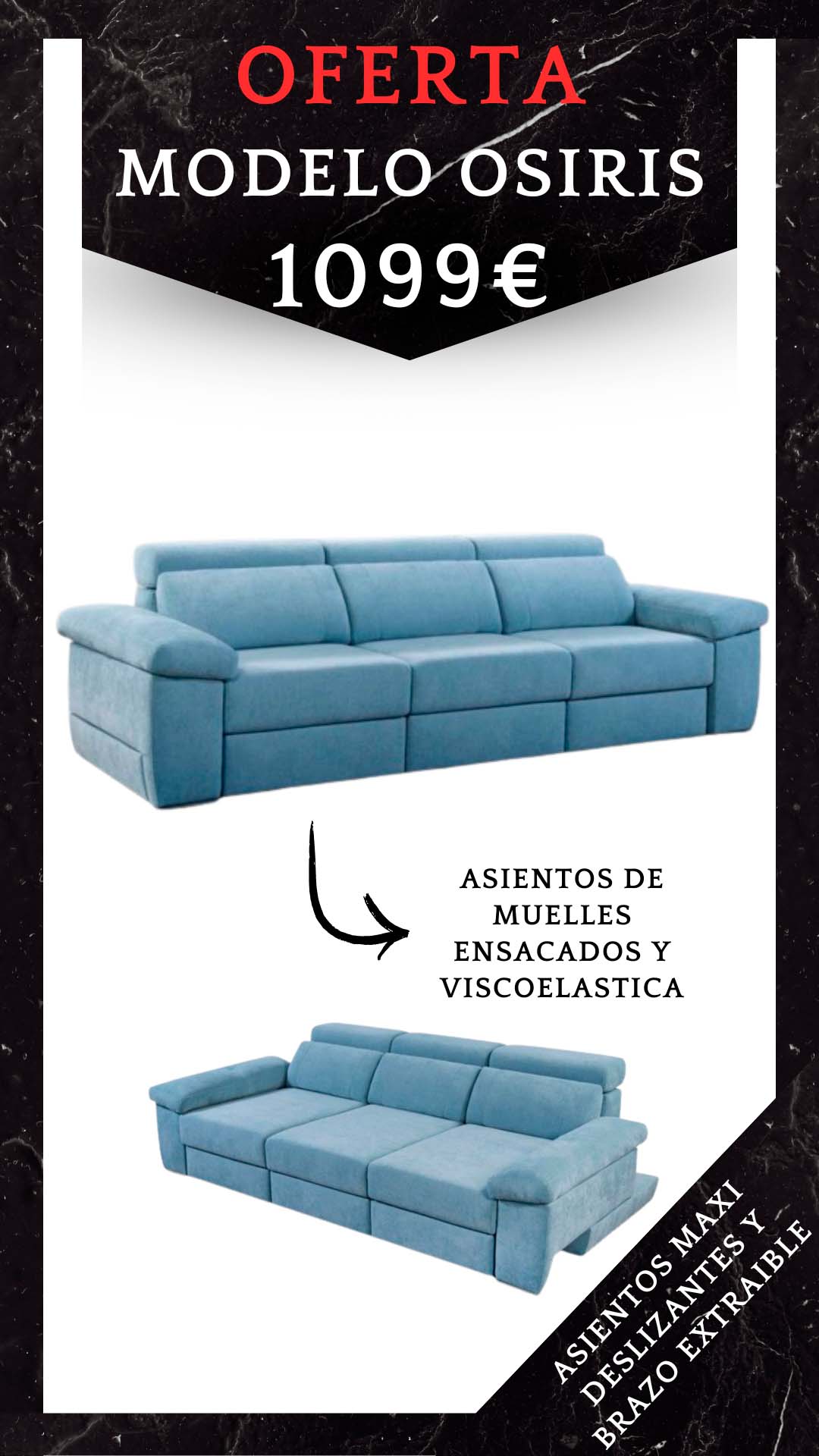 Promocion modelo osiris oferta 1099 - Sofás Elche