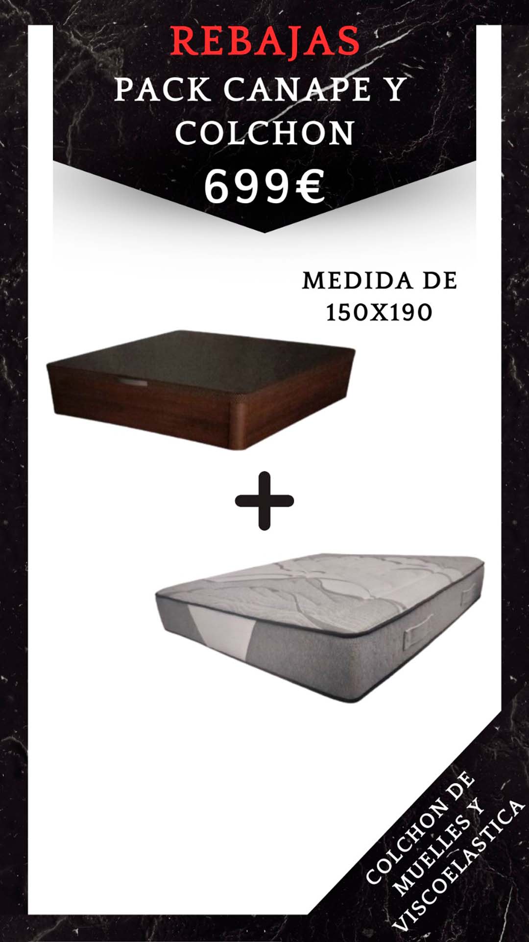 Promocion pack canape colchon oferta 699 - Sofás Elche