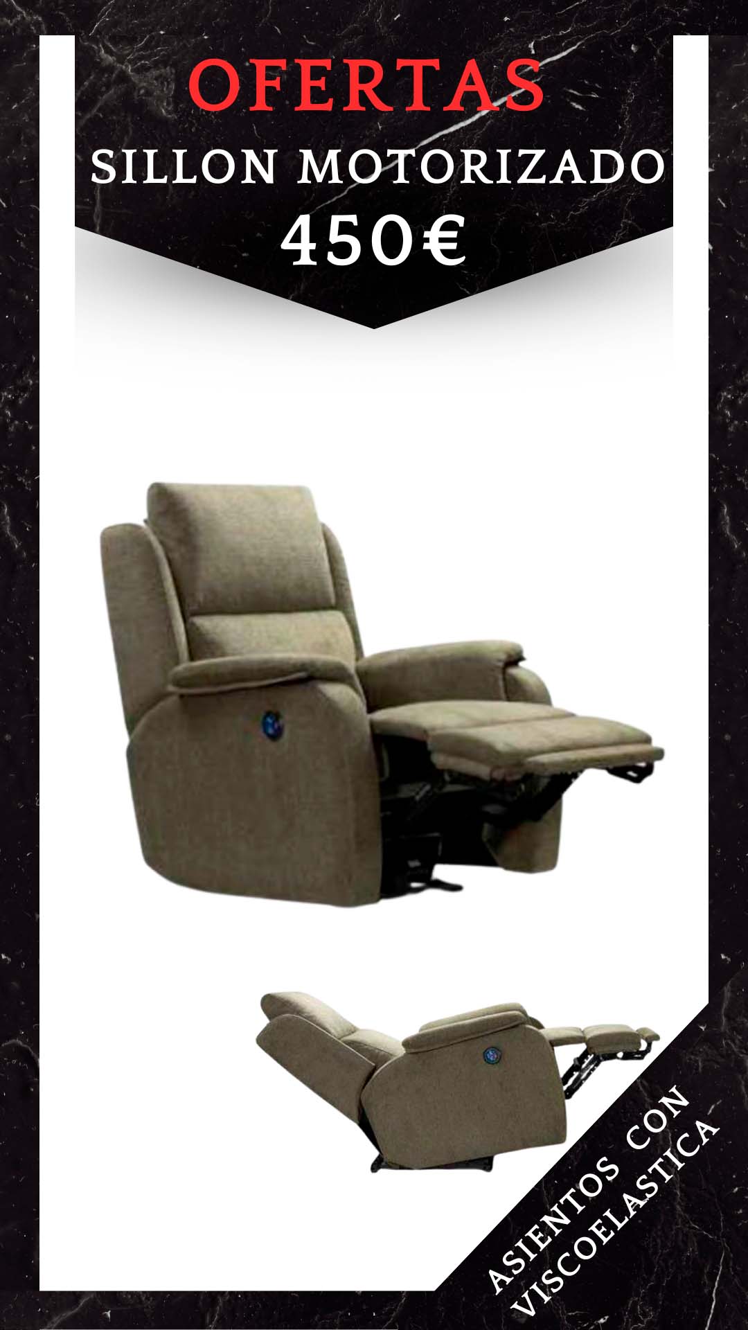 Promocion sillon motorizado oferta 450 - Sofás Elche