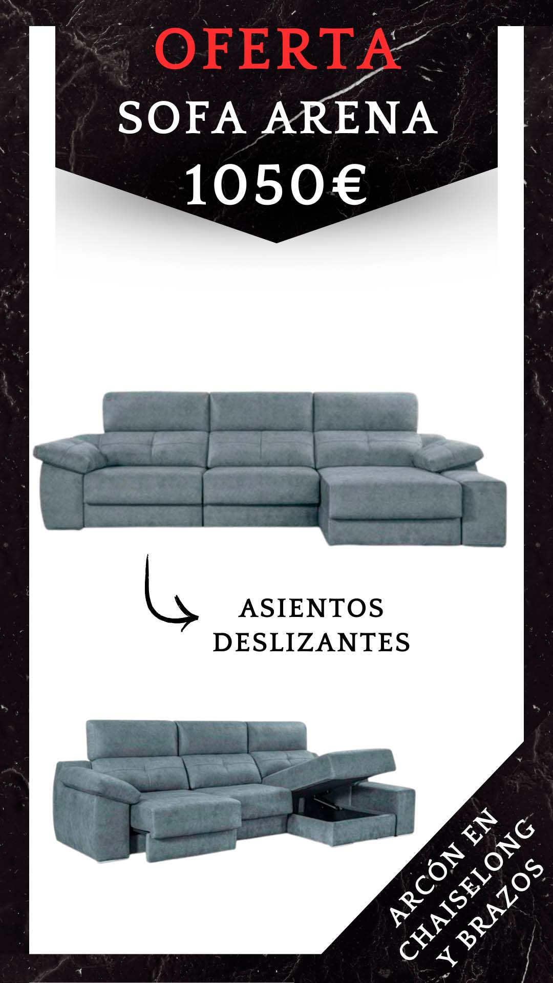 Promocion sofa arena oferta 1050 - Sofás Elche
