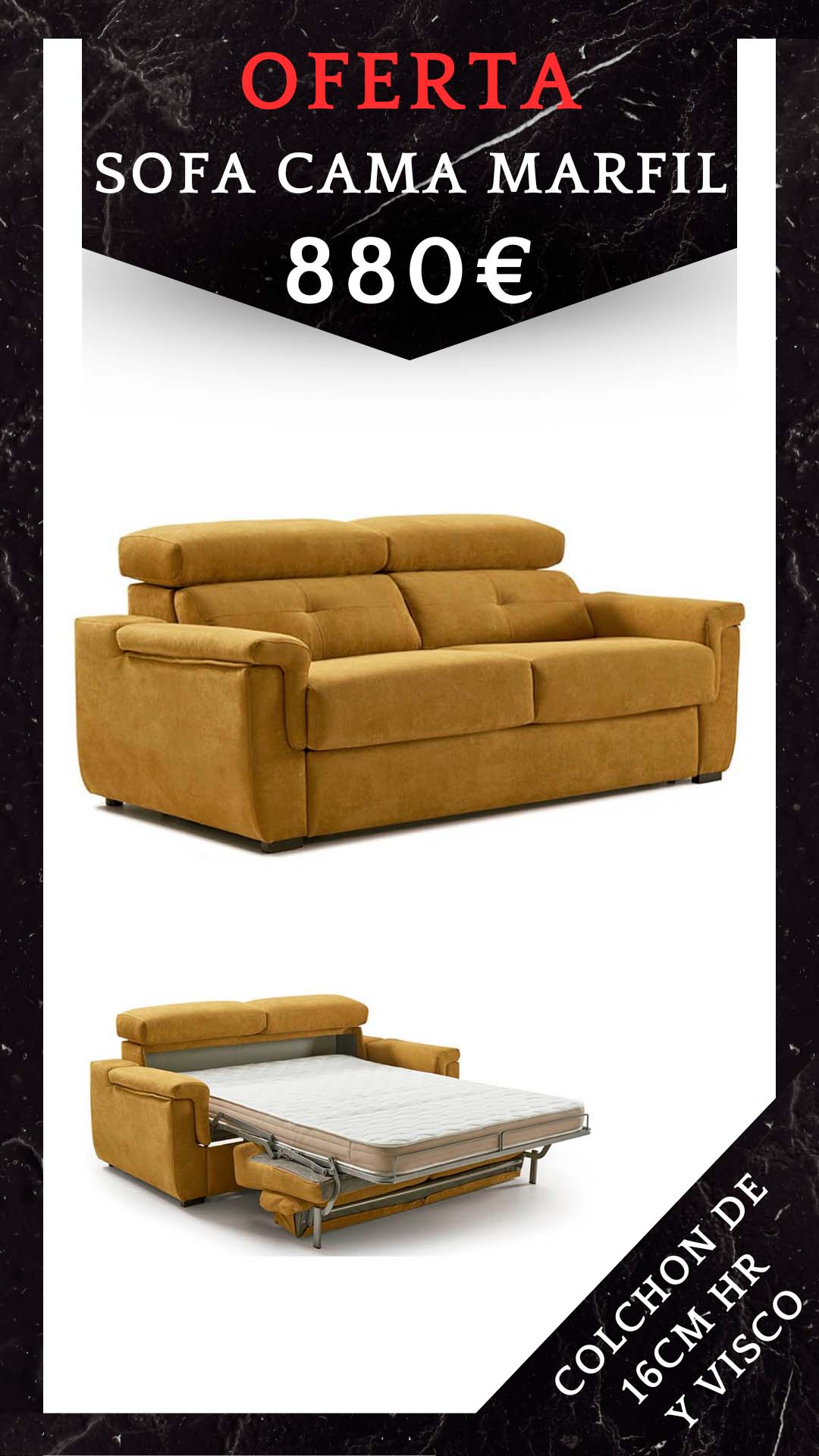 Promocion sofa cama marfil oferta 880 - Sofás Elche