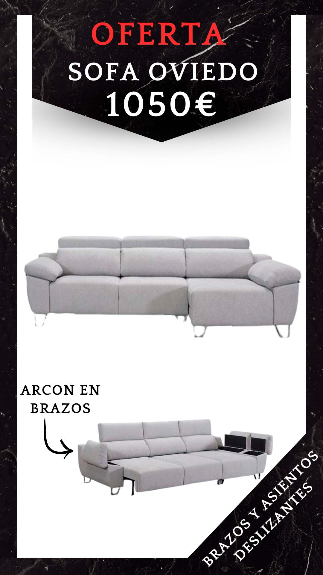 Promocion sofa oviedo oferta 1050 - Sofás Elche